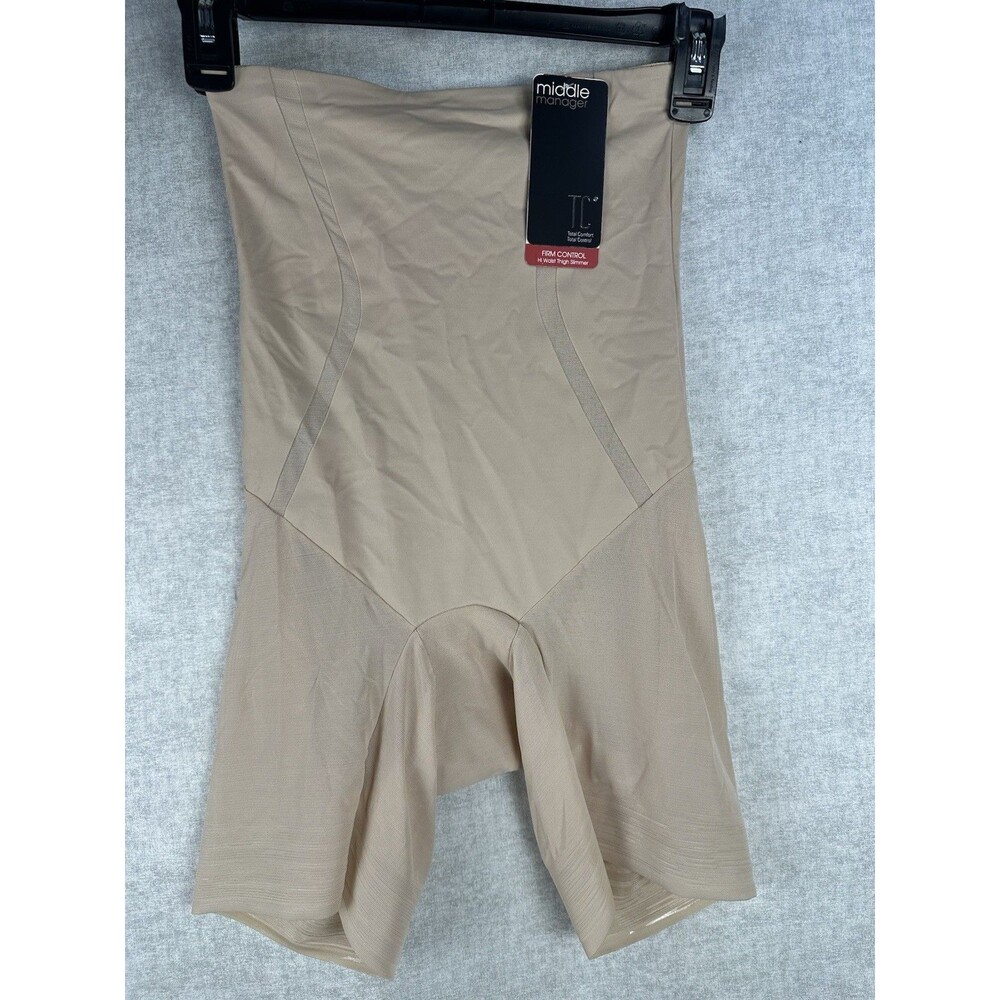 NWT TC FINE INTIMATES Nude Firm Control Hi-Waist Thigh Slimmer - Size Med